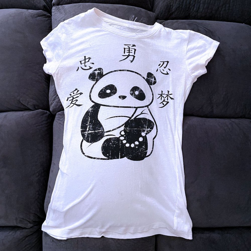 Cute Panda T-Shirt - Juniors Sz S